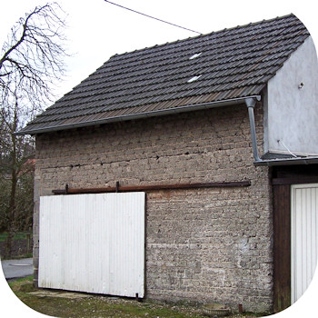 Feldbahnschiene Scheune Altenrath